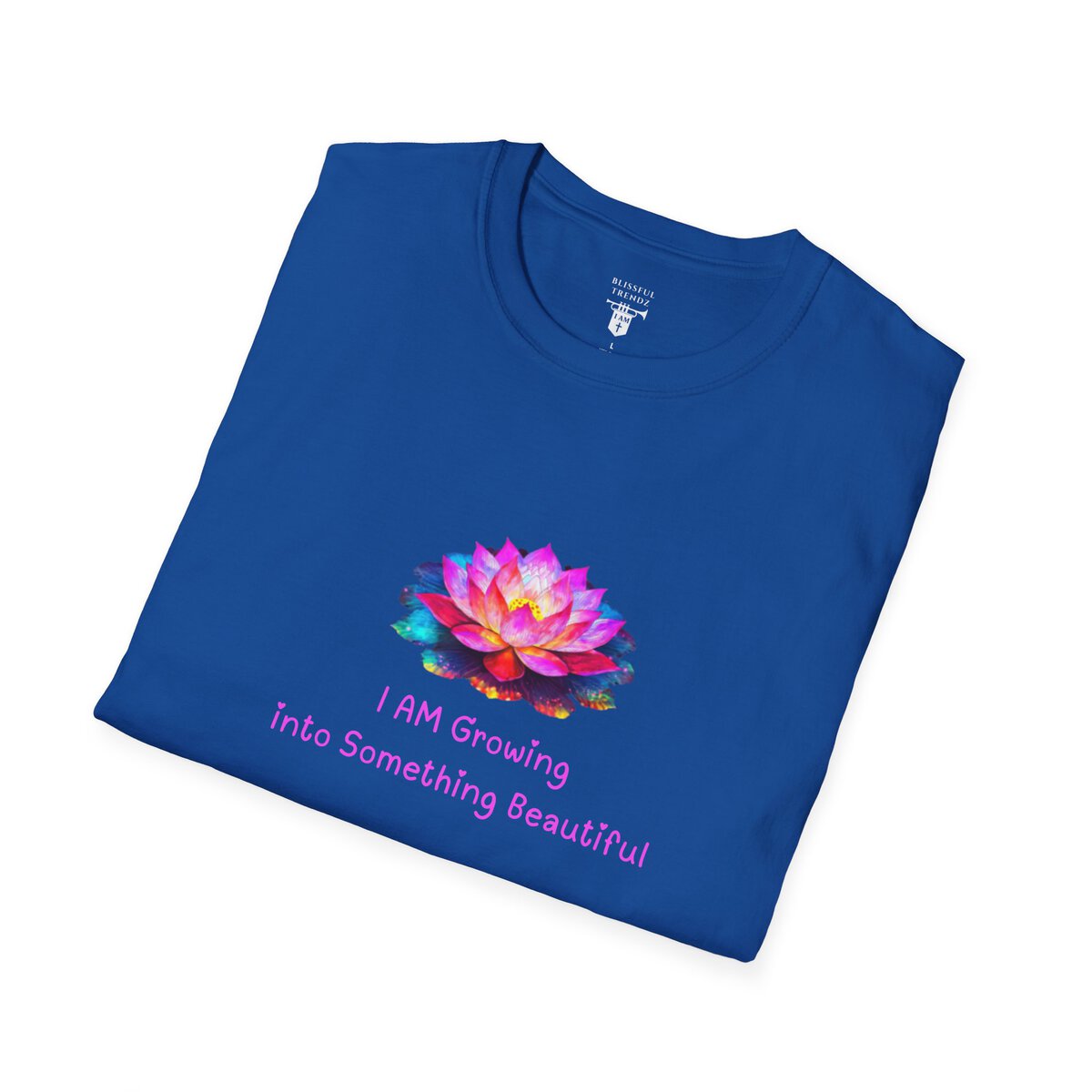 I AM Growing Into Something Beautiful - Lotus - Unisex Softstyle T-Shirt - Image 6