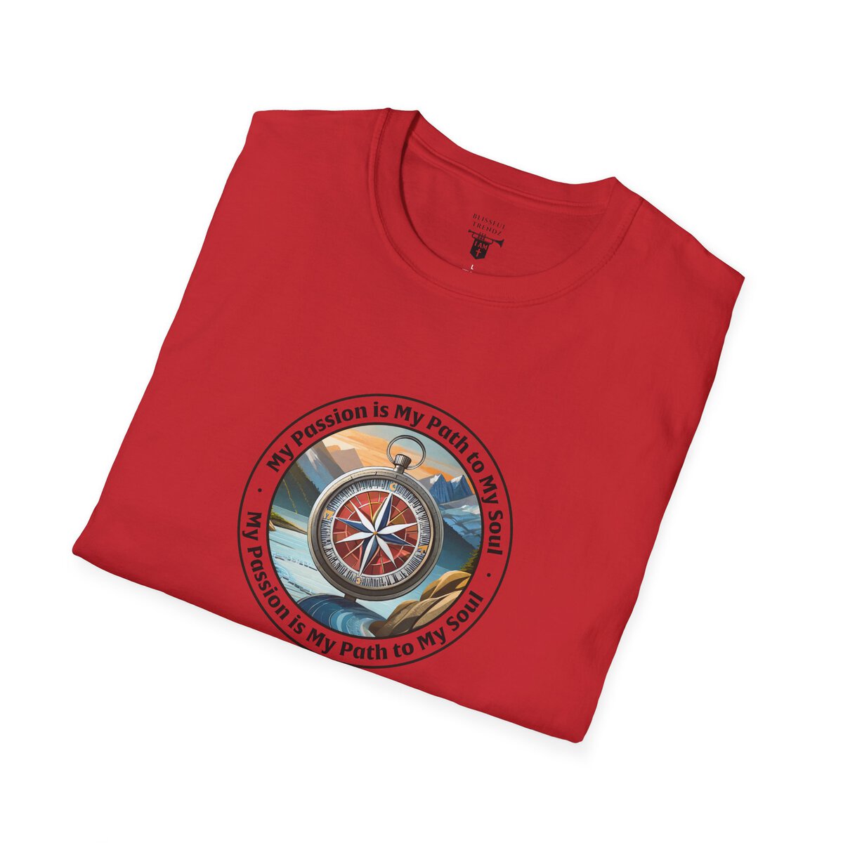 My Passion is My Path to My Soul - Compass - Circle - Unisex Softstyle T-Shirt Compass - Image 45