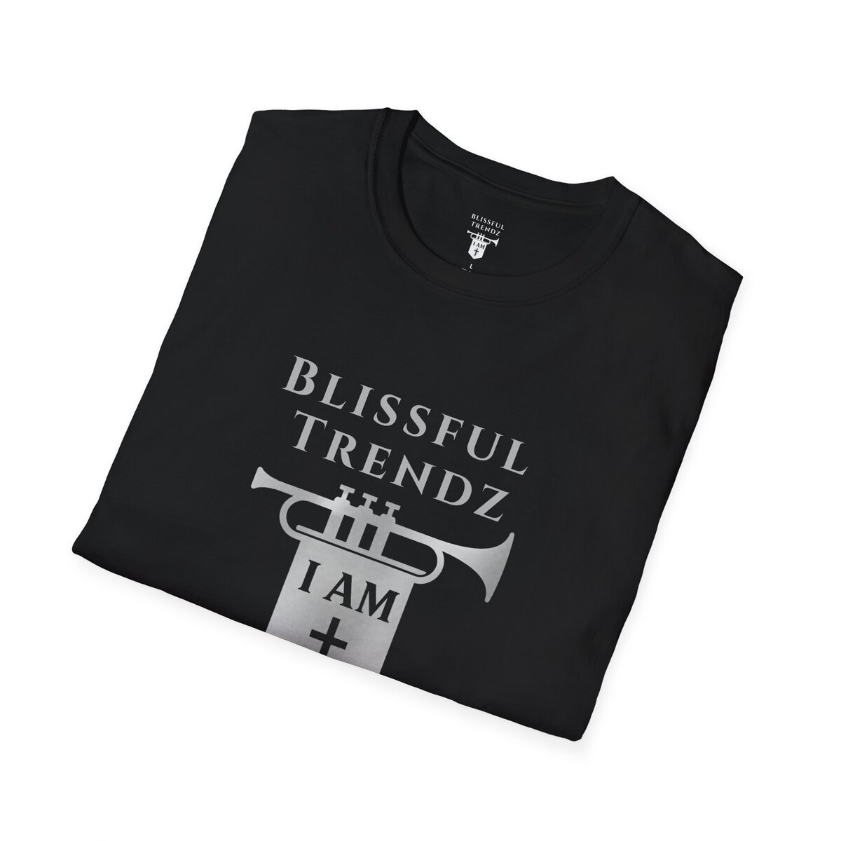 Blissful Trendz - I AM - Banners For The Battle - Raised For The Nations - GRY - Unisex Softstyle T-Shirt - Image 3