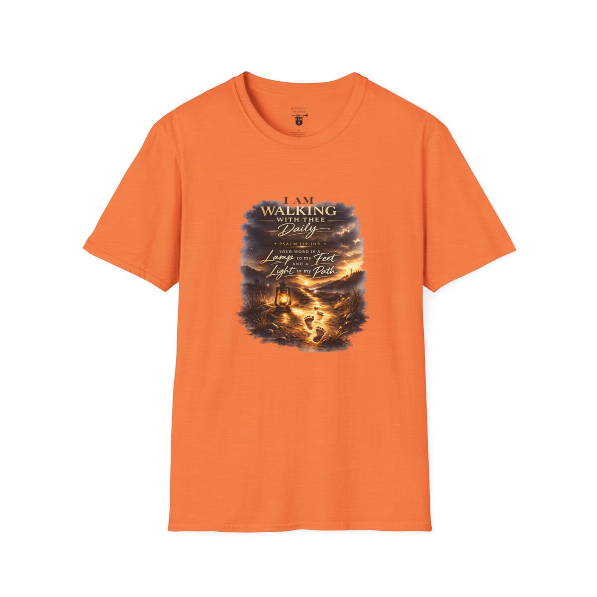 I AM WALKING WITH THEE DAILY - PSALM 119:105 - SCRIPTURE - Unisex Softstyle T-Shirt - Image 7
