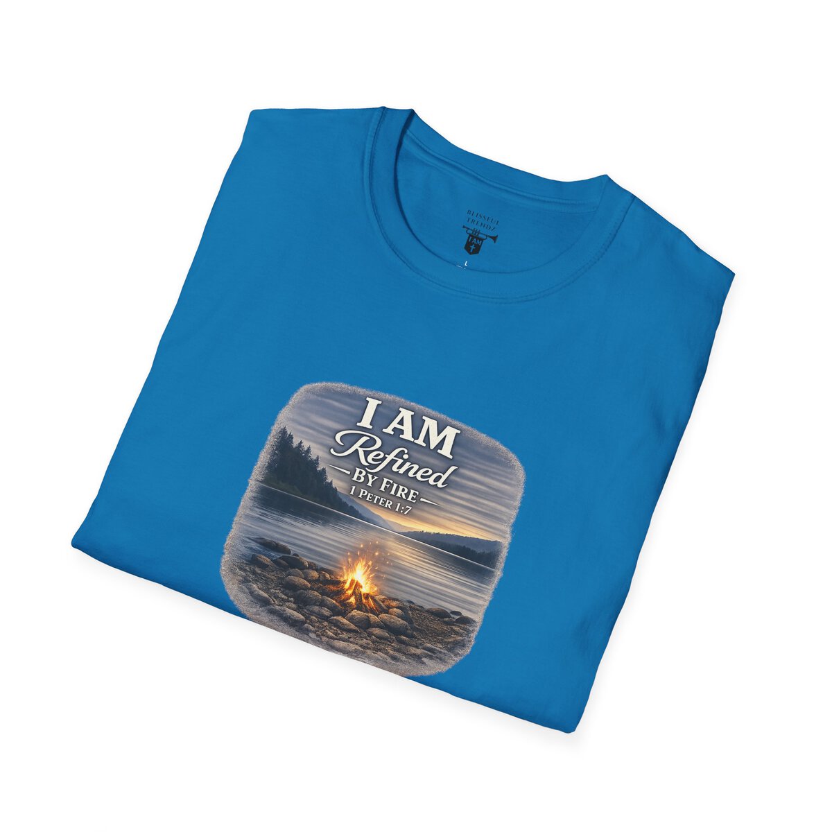 I AM REFINED BY FIRE - 1 PETER 1:7 - CAMPFIRE - Unisex Softstyle T-Shirt - Image 30