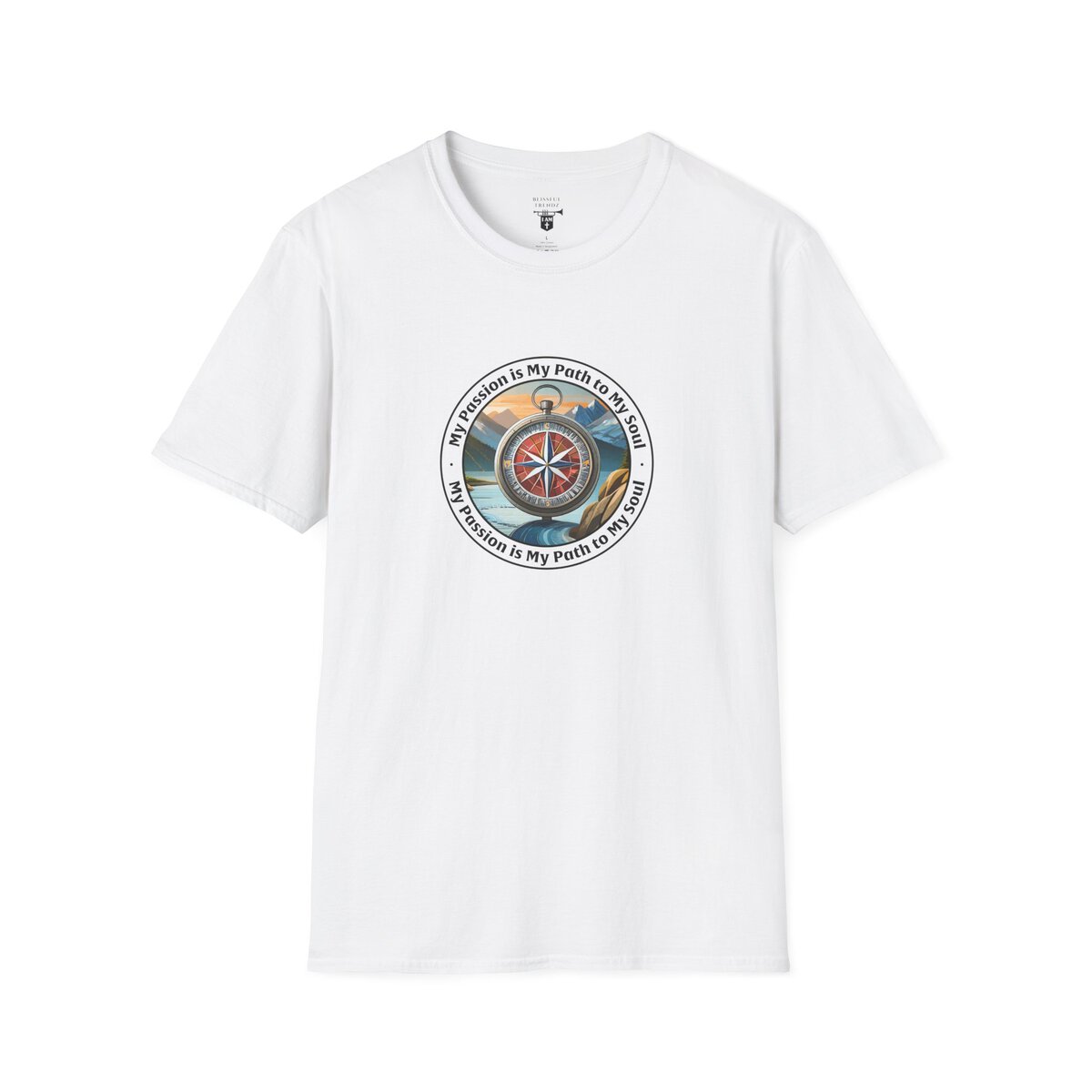 My Passion is My Path to My Soul - Compass - Circle - Unisex Softstyle T-Shirt Compass - Image 7