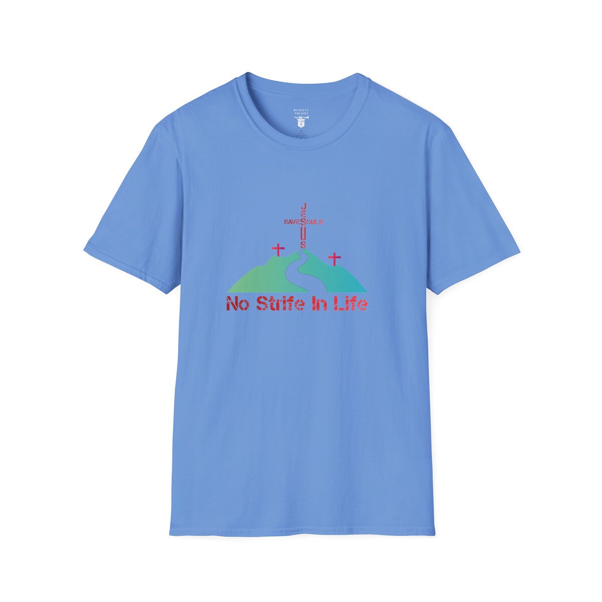 Jesus Saves Souls - No Strife In Life - RD/GRN - Unisex Softstyle T-Shirt - Image 25