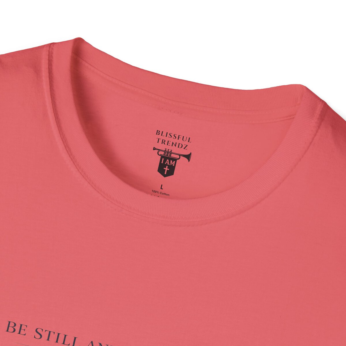 Be Still And Know That I AM God - PSALM 46:10 - Mountains - BLK - Unisex Softstyle T-Shirt - Image 11