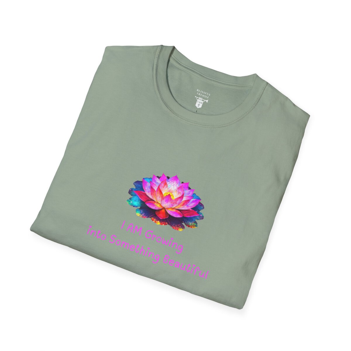 I AM Growing Into Something Beautiful - Lotus - Unisex Softstyle T-Shirt - Image 24