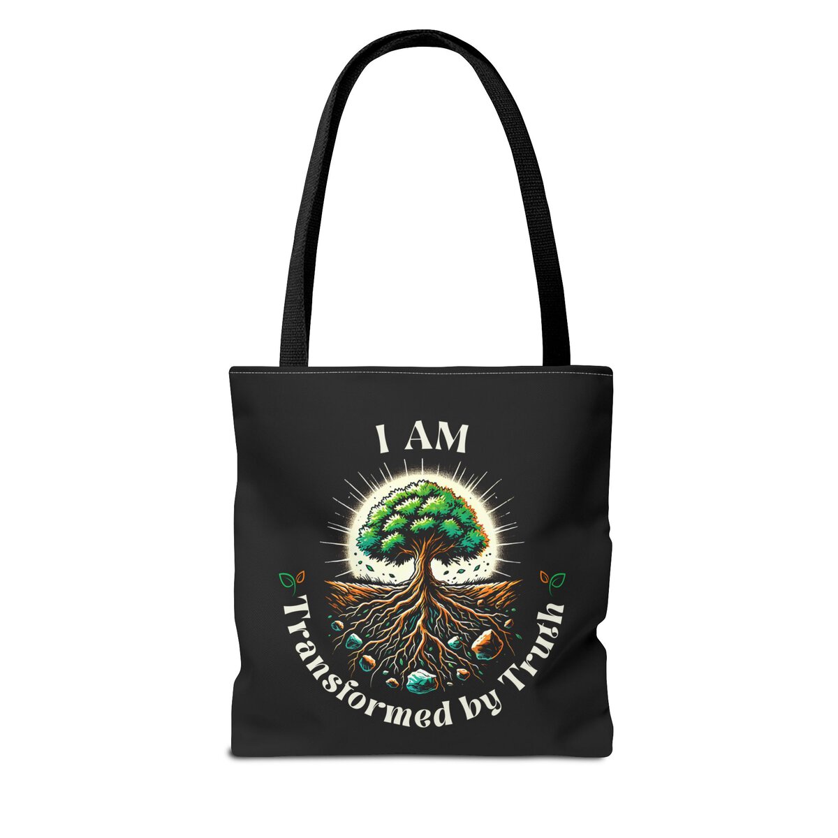 I AM Transformed By Truth - Tree - BLK - Tote Bag (AOP) - Image 6