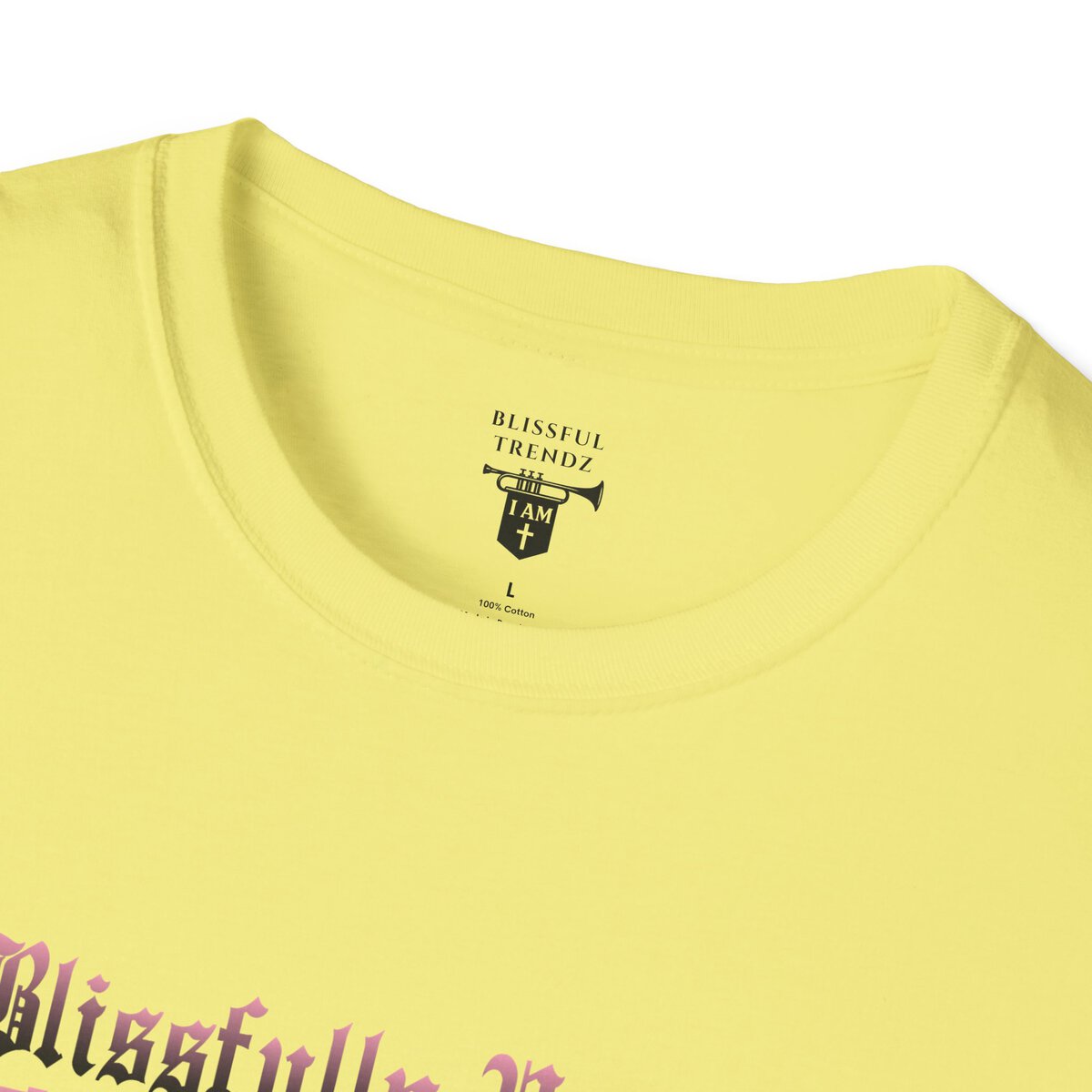 Blissfully Unique - I AM 100% by Design! - Typography - LT PNK - Unisex Softstyle T-Shirt - Image 14