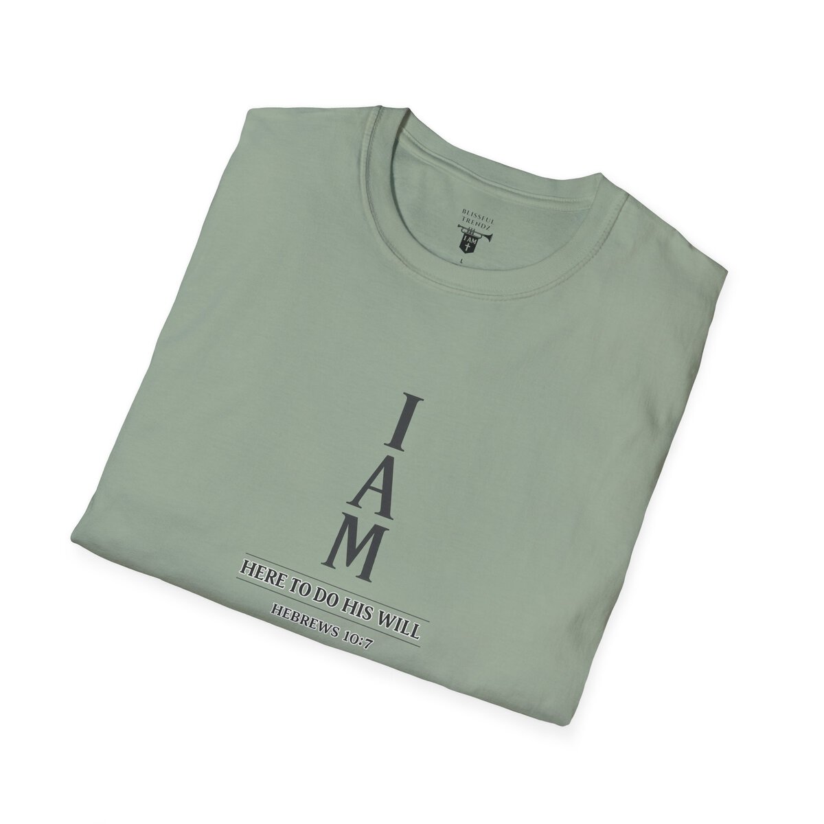 I AM Here To Do His Will - HEBREWS 10:7 - Typography - Unisex Softstyle T-Shirt - Image 24