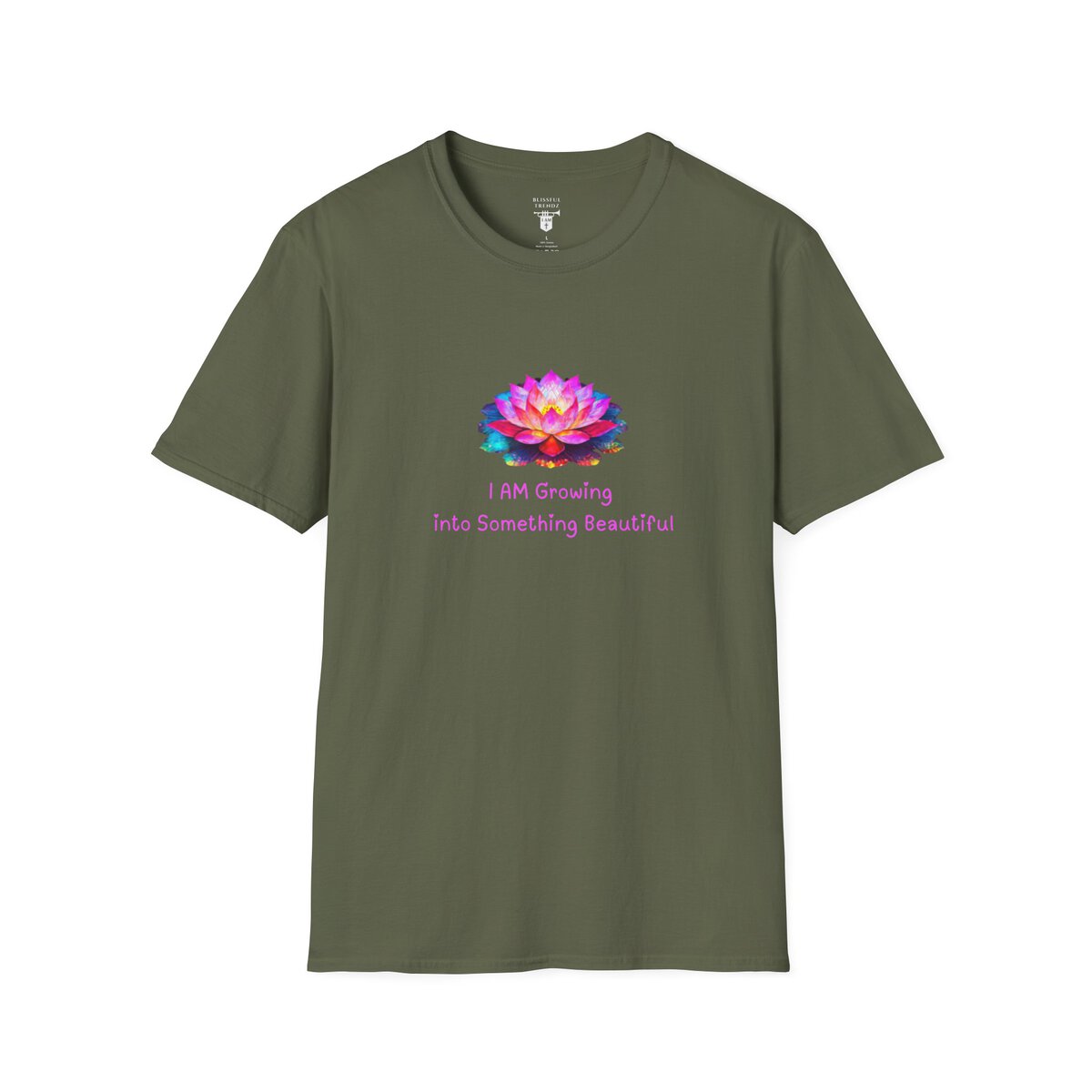 I AM Growing Into Something Beautiful - Lotus - Unisex Softstyle T-Shirt - Image 19
