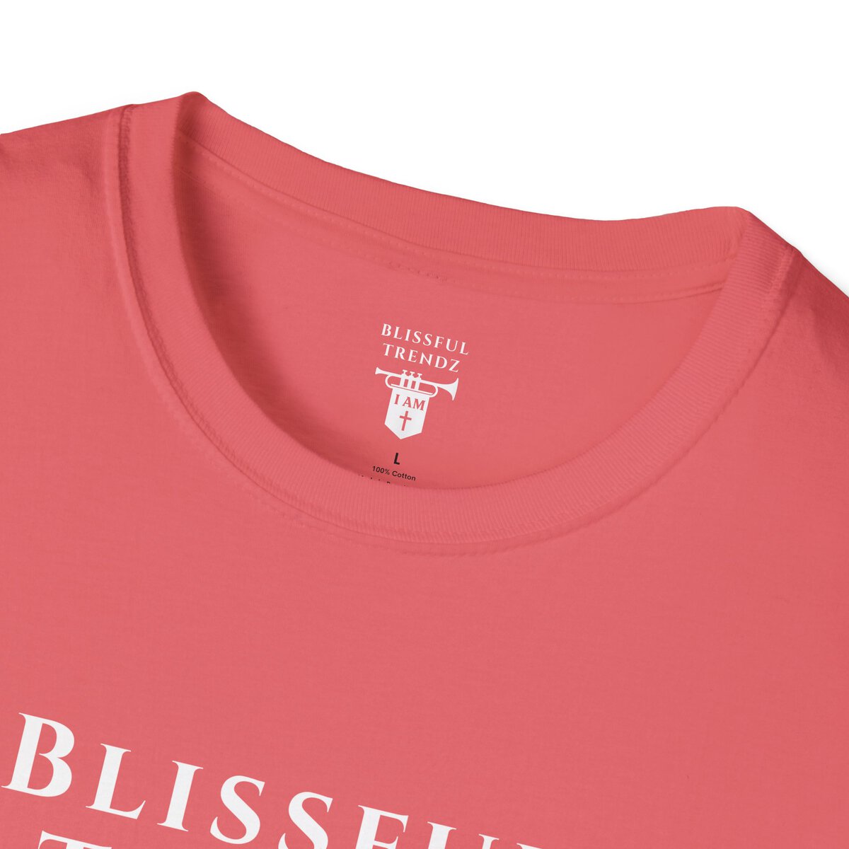 Blissful Trendz - I AM - Banners For The Battle - Raised For The Nations - WHT - Unisex Softstyle T-Shirt - Image 5