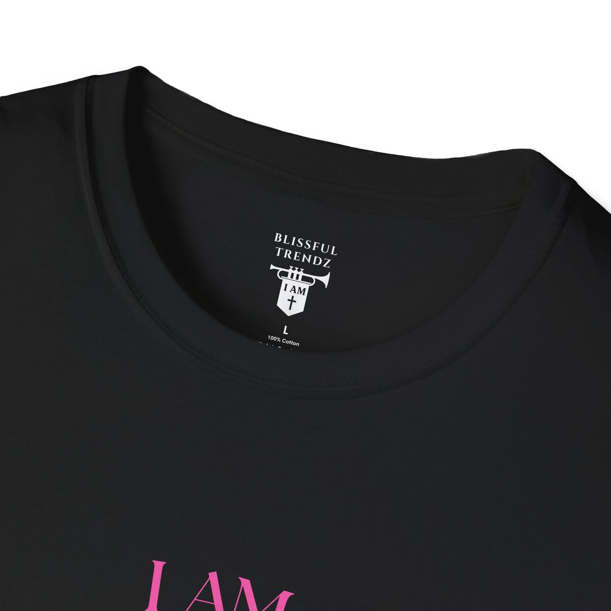 I AM 100% by Design - PNK/GRN MNDLA - Unisex Softstyle T-Shirt - Image 5
