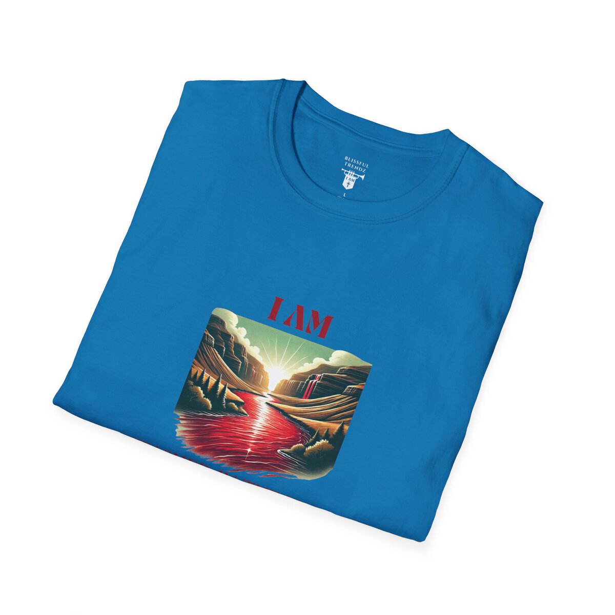 I AM Washed In The Blood - 1 JOHN 1:7 - River-Red - Unisex Softstyle T-Shirt - Image 30