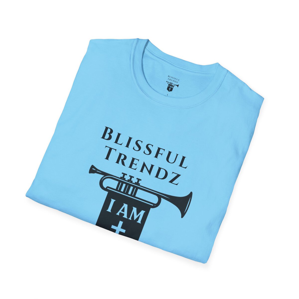 Blissful Trendz - I AM - Banners For The Battle - Raised For The Nations - BLK - Unisex Softstyle T-Shirt - Image 3
