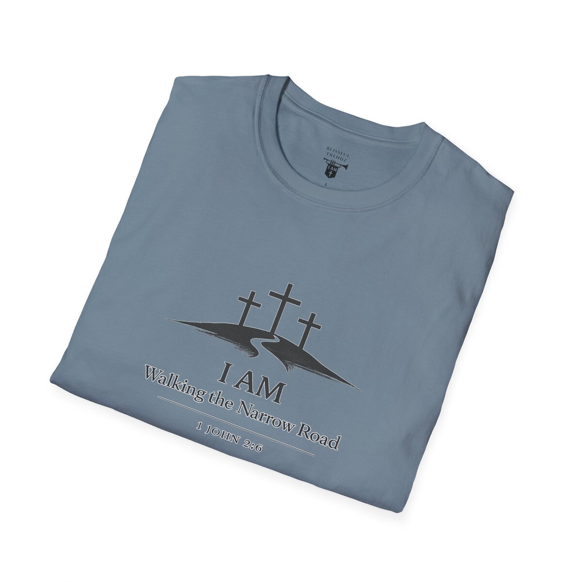 I AM Walking the Narrow Road - 1 JOHN 2:6 - Cross - BLK - Unisex Softstyle T-Shirt - Image 39