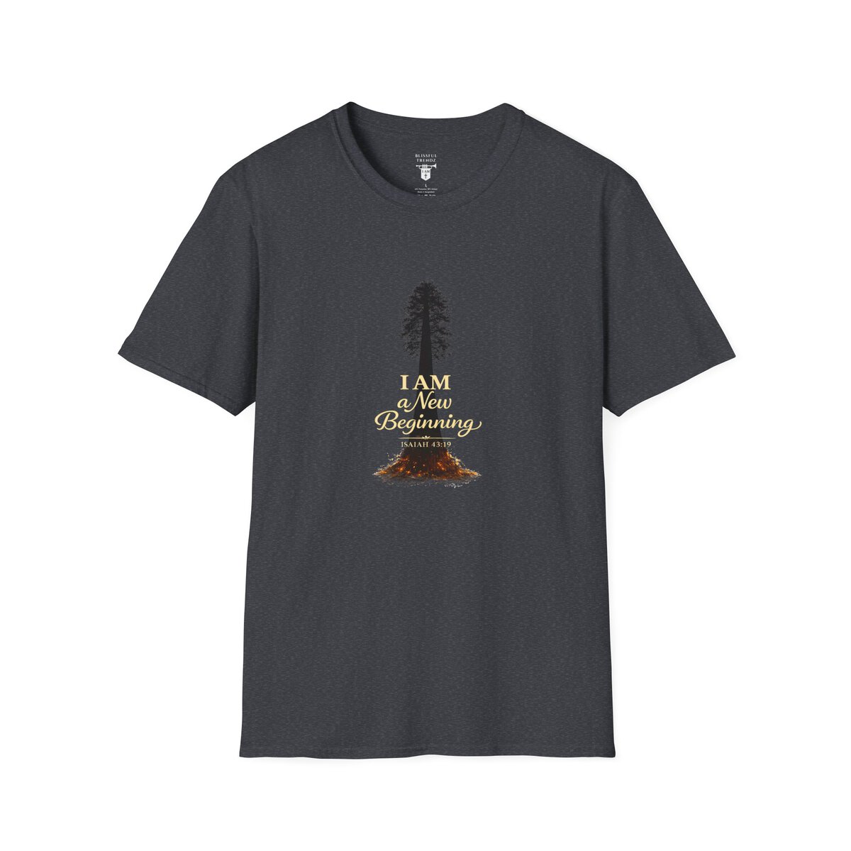 I Am a New Beginning - ISAIAH 43:19 - Sequoia Tree - Unisex Softstyle T-Shirt - Image 34