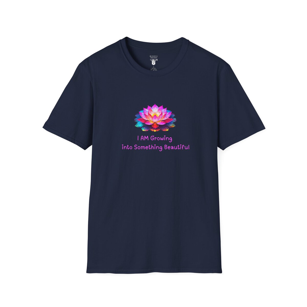 I AM Growing Into Something Beautiful - Lotus - Unisex Softstyle T-Shirt - Image 37