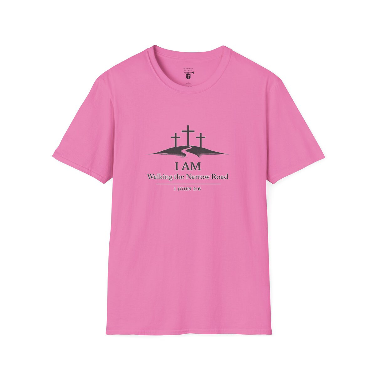 I AM Walking the Narrow Road - 1 JOHN 2:6 - Cross - BLK - Unisex Softstyle T-Shirt - Image 40