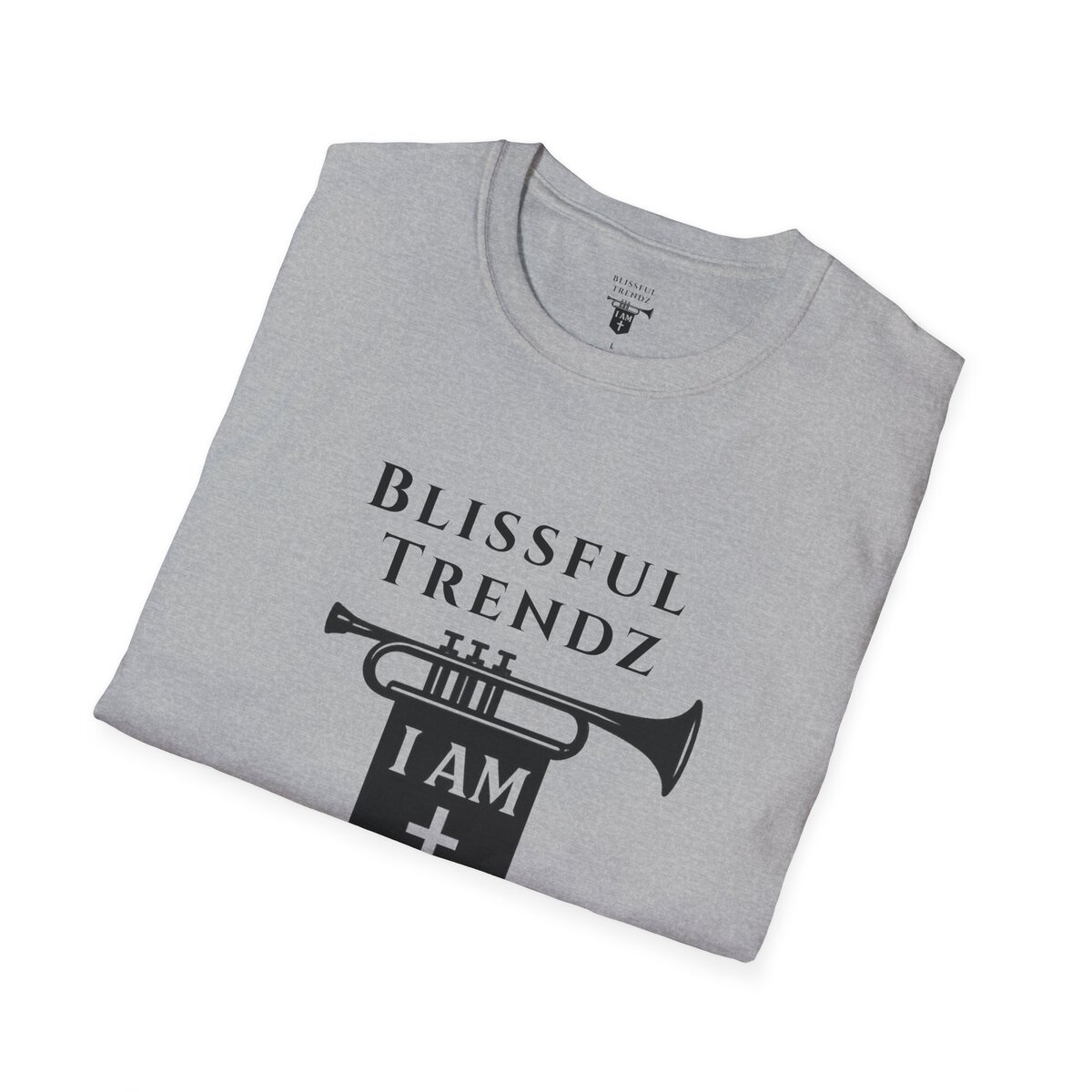 Blissful Trendz - I AM - Banners For The Battle - Raised For The Nations - BLK - Unisex Softstyle T-Shirt - Image 15