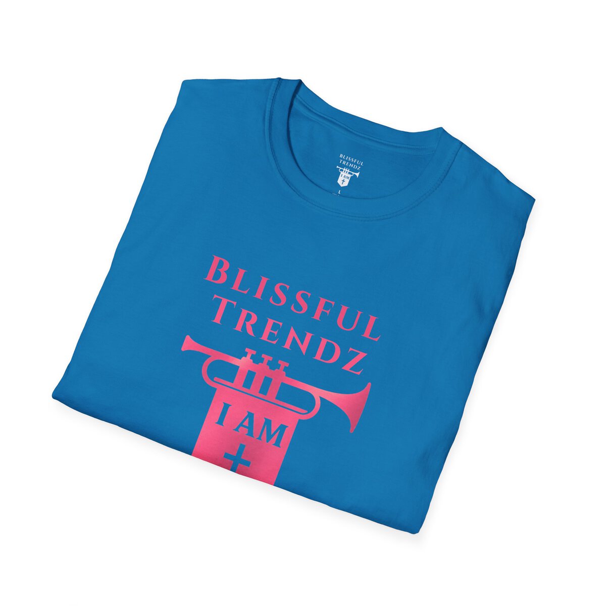 Blissful Trendz - I AM - Banners For The Battle - Raised For The Nations - PNK - Unisex Softstyle T-Shirt - Image 27