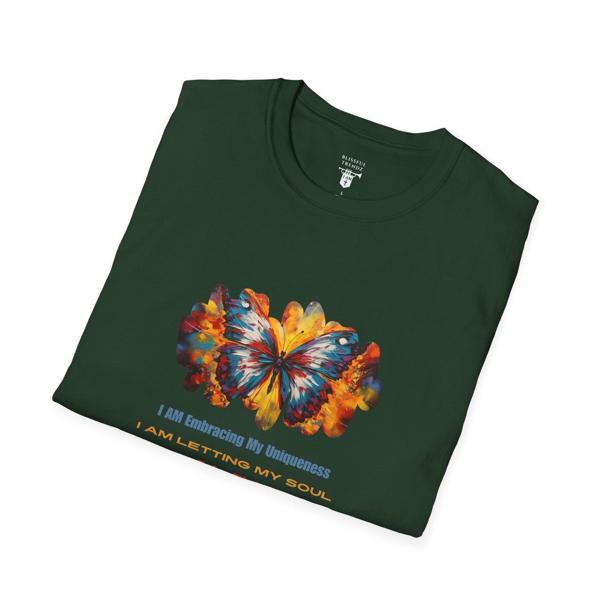 I AM Embracing My Uniqueness - I AM Letting My Soul Take Flight - Butterfly - Unisex Softstyle T-Shirt - Image 21