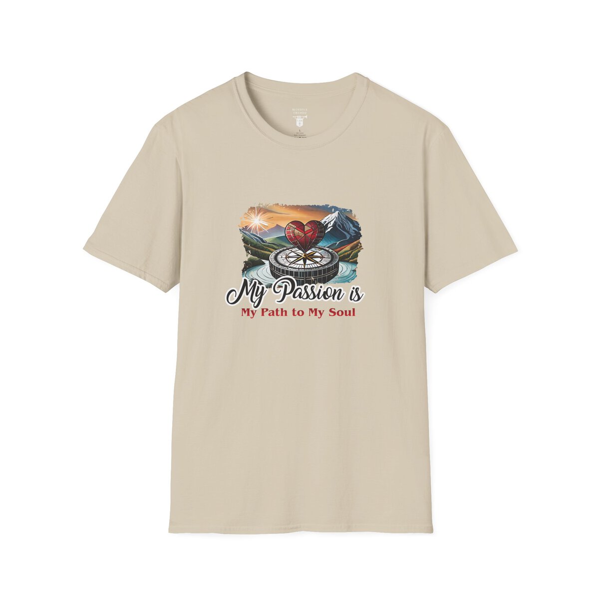 My Passion is My Path to My Soul - Compass with Heart - Unisex Softstyle T-Shirt - Image 7