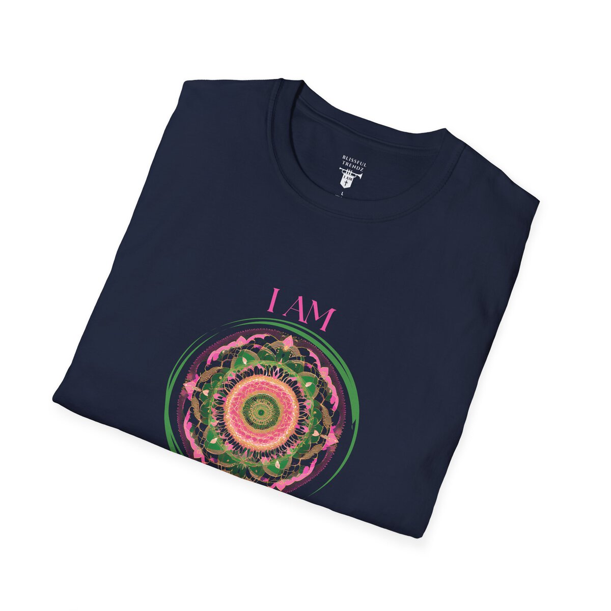I AM 100% by Design - PNK/GRN MNDLA - Unisex Softstyle T-Shirt - Image 33