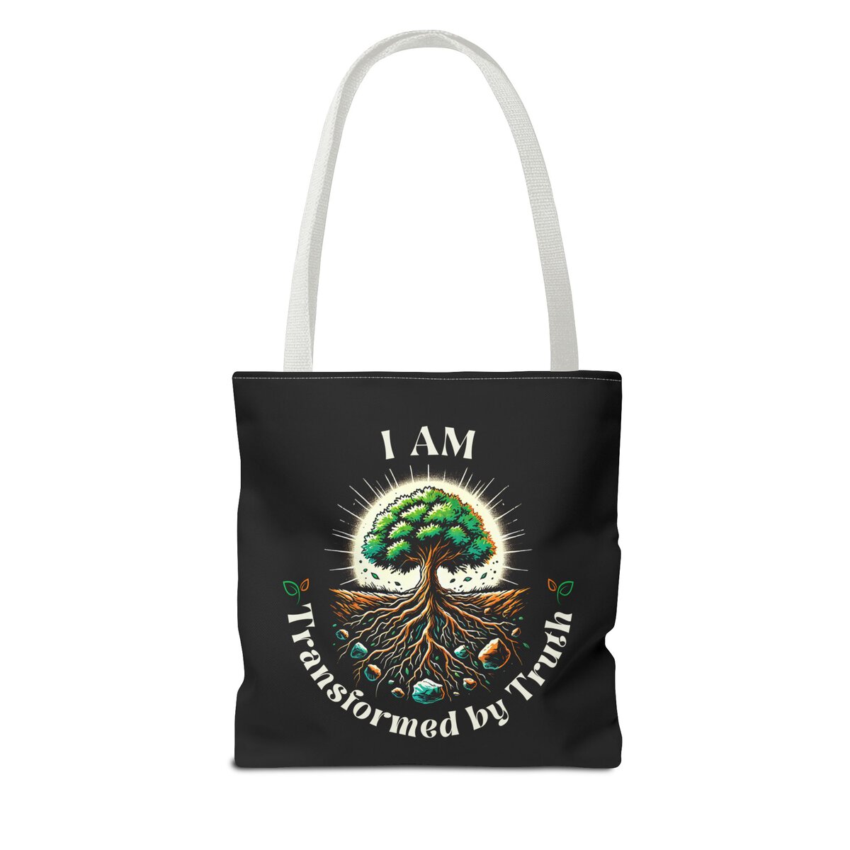 I AM Transformed By Truth - Tree - BLK - Tote Bag (AOP) - Image 2