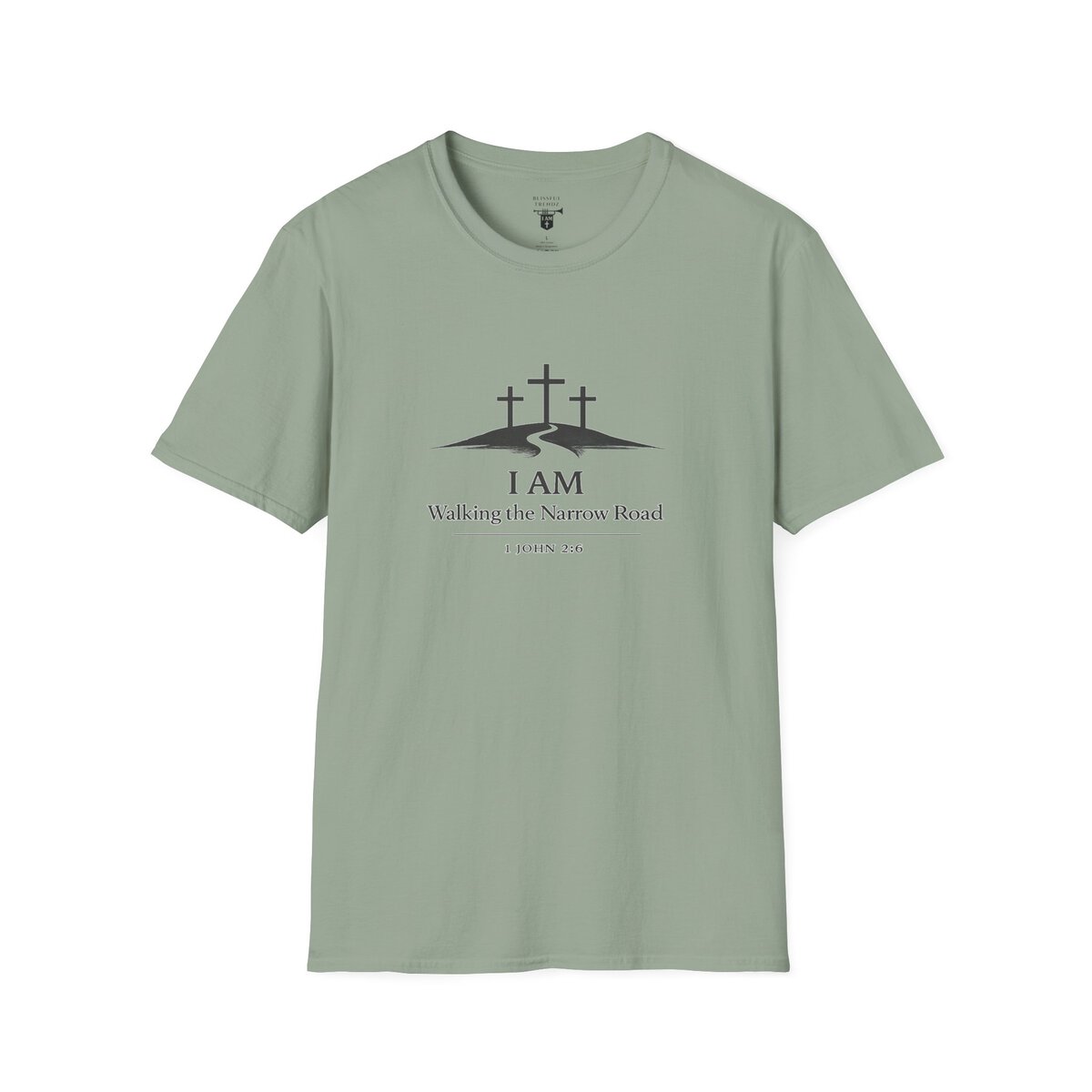 I AM Walking the Narrow Road - 1 JOHN 2:6 - Cross - BLK - Unisex Softstyle T-Shirt - Image 22