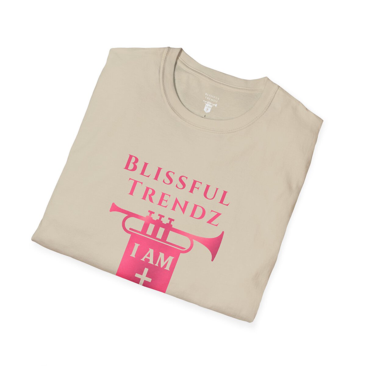Blissful Trendz - I AM - Banners For The Battle - Raised For The Nations - PNK - Unisex Softstyle T-Shirt - Image 18