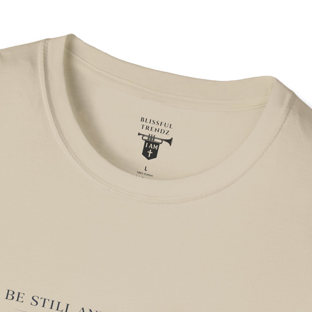 Be Still And Know That I AM God - PSALM 46:10 - Mountains - BLK - Unisex Softstyle T-Shirt - Image 14