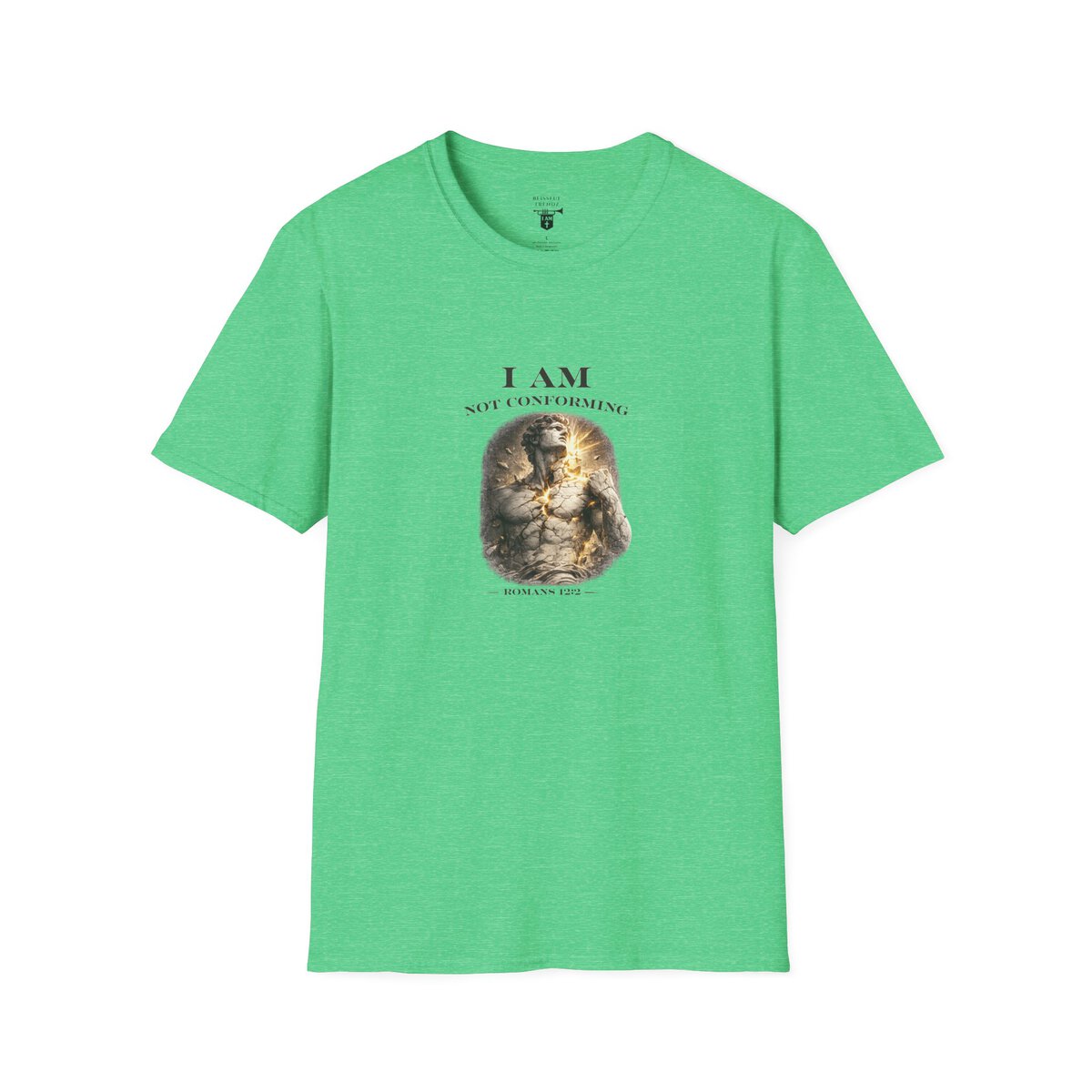 I AM NOT CONFORMING - ROMANS 12:2 - STATUE - Unisex Softstyle T-Shirt - Image 25