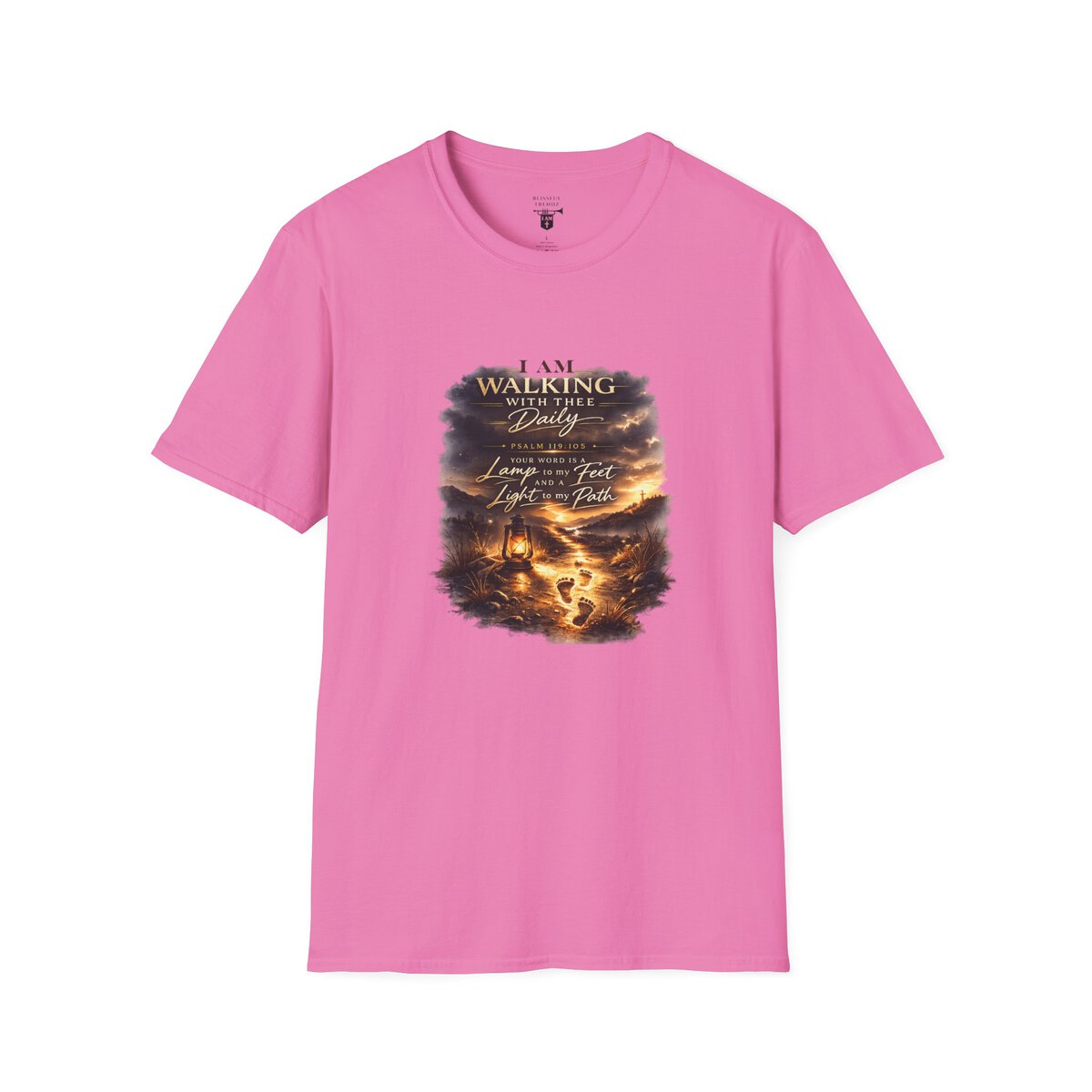 I AM WALKING WITH THEE DAILY - PSALM 119:105 - SCRIPTURE - Unisex Softstyle T-Shirt - Image 37