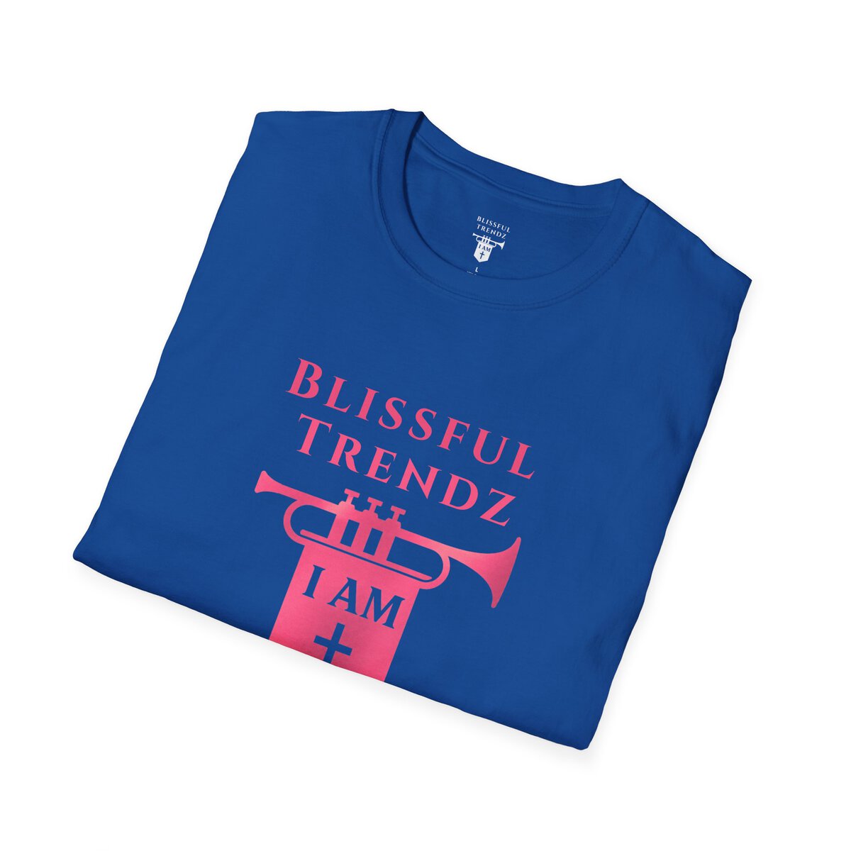 Blissful Trendz - I AM - Banners For The Battle - Raised For The Nations - PNK - Unisex Softstyle T-Shirt - Image 30