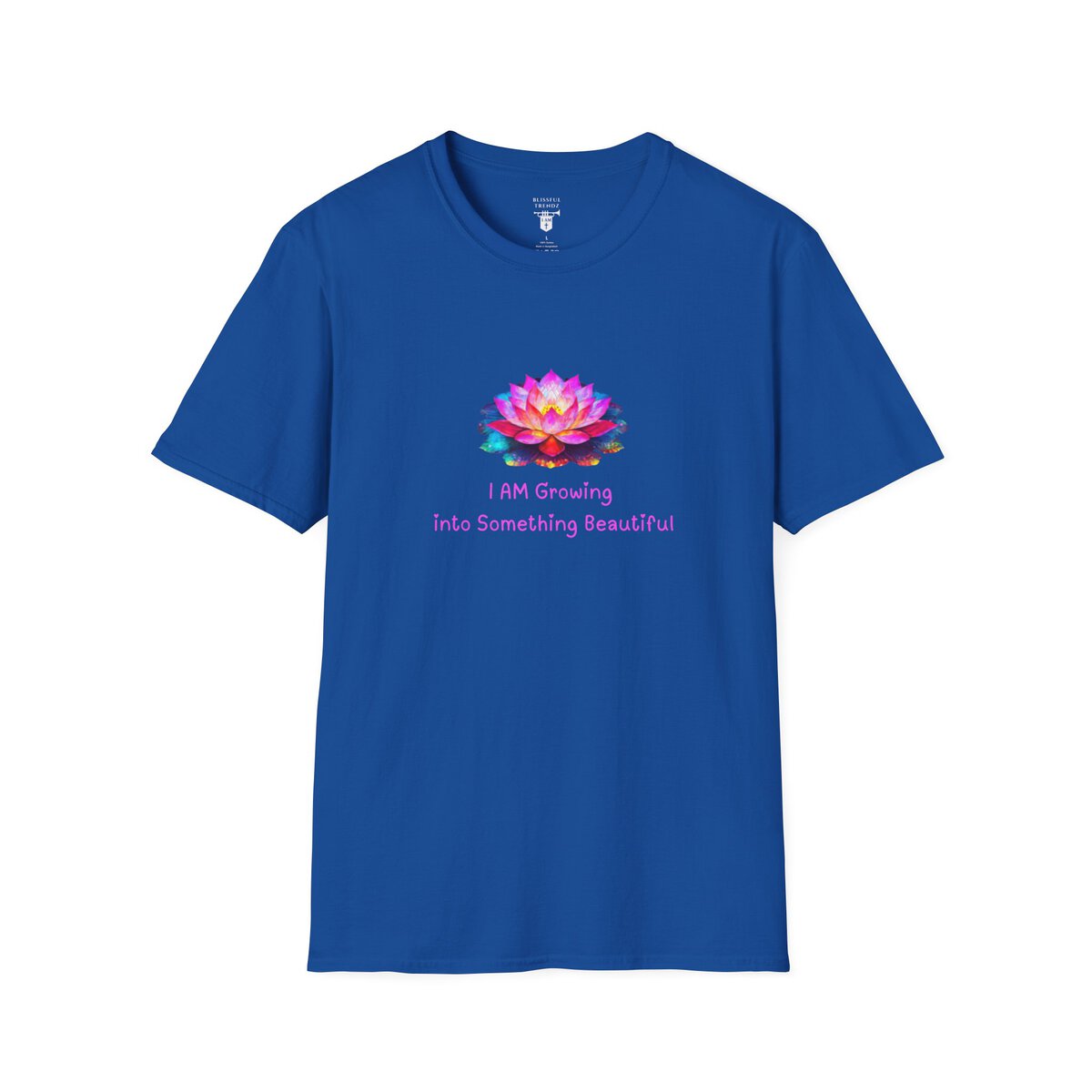 I AM Growing Into Something Beautiful - Lotus - Unisex Softstyle T-Shirt - Image 4