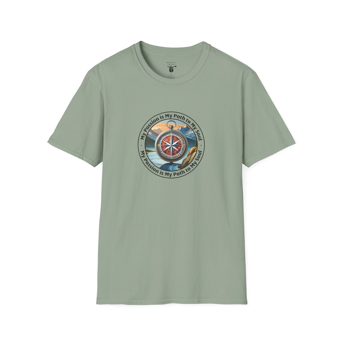 My Passion is My Path to My Soul - Compass - Circle - Unisex Softstyle T-Shirt Compass - Image 19