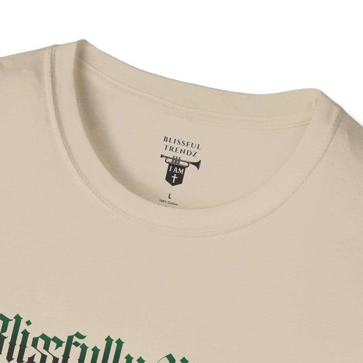 Blissfully Unique - I AM 100% By Design! - Typography - GRN/WHT - Unisex Softstyle T-Shirt - Image 11