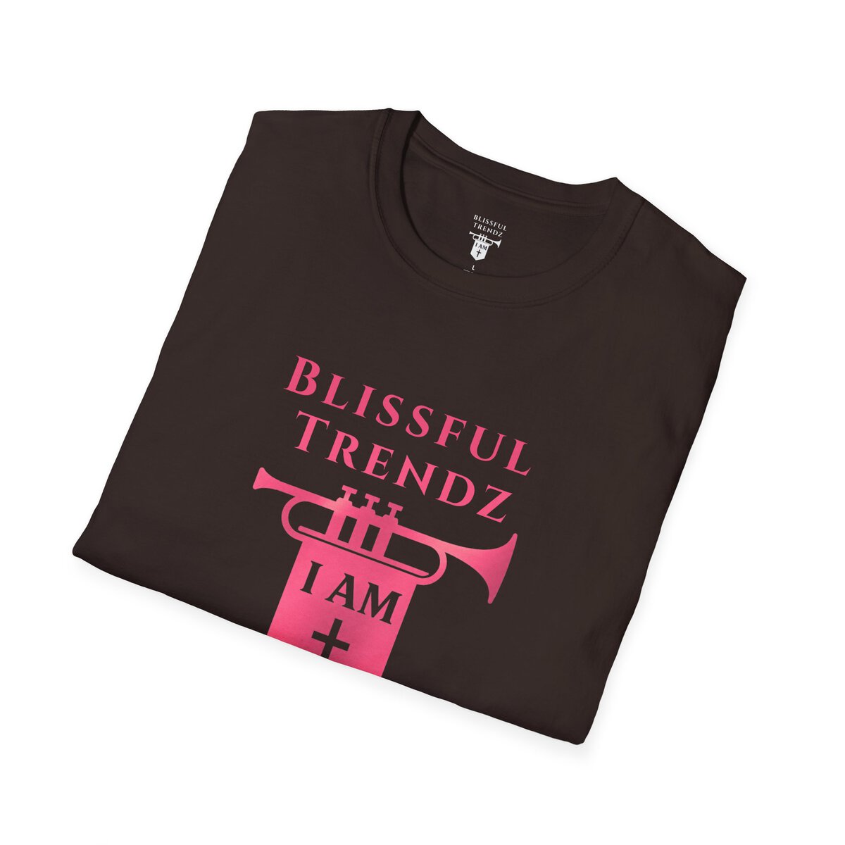 Blissful Trendz - I AM - Banners For The Battle - Raised For The Nations - PNK - Unisex Softstyle T-Shirt - Image 21