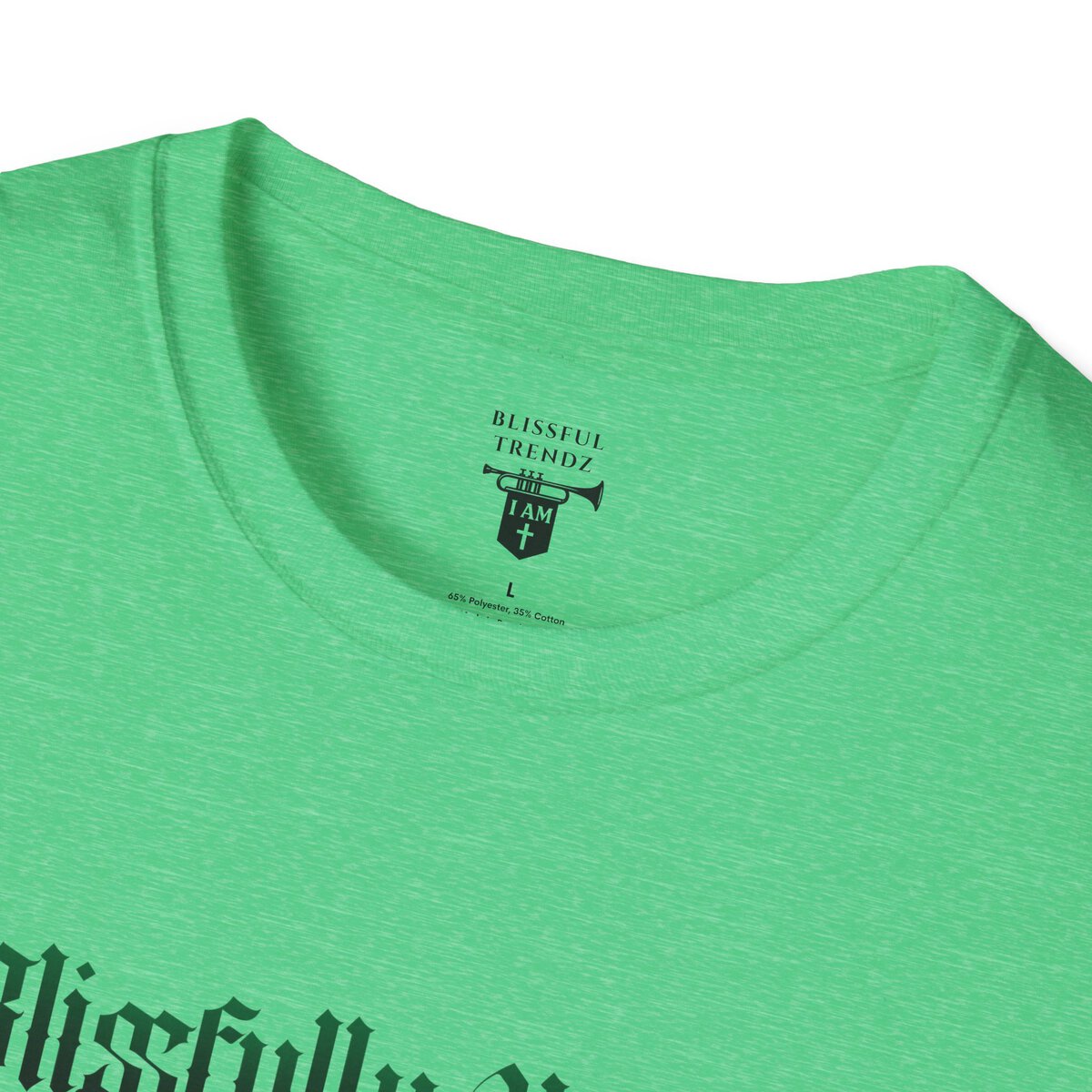 Blissfully Unique - I AM 100% By Design! - Typography - GRN/WHT - Unisex Softstyle T-Shirt - Image 29