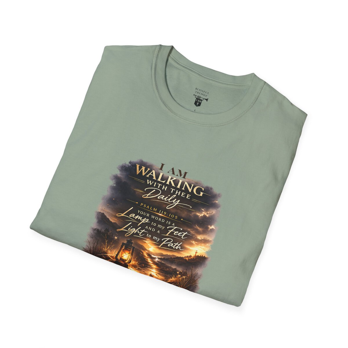 I AM WALKING WITH THEE DAILY - PSALM 119:105 - SCRIPTURE - Unisex Softstyle T-Shirt - Image 18
