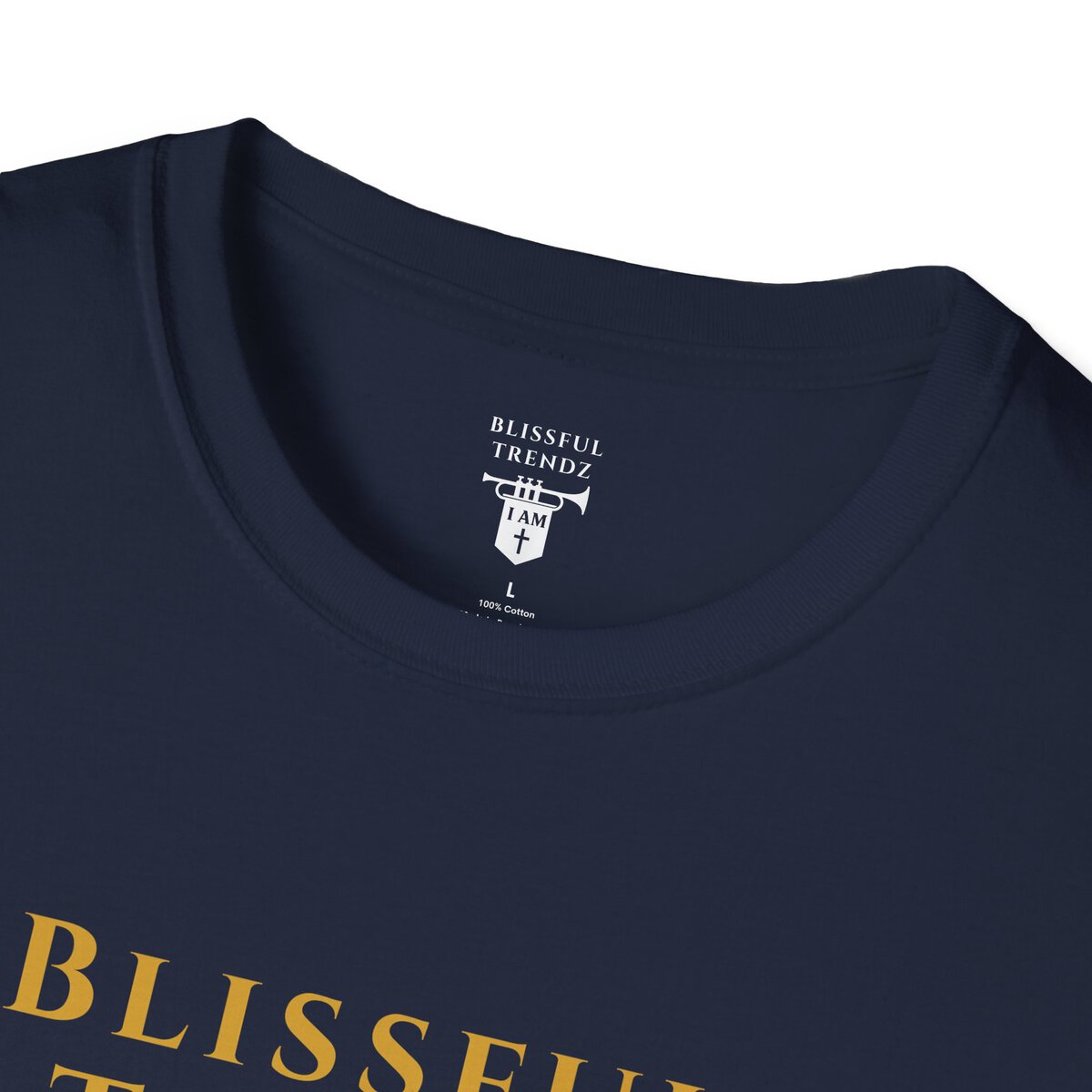 Blissful Trendz - I AM - Banners For The Battle - Raised For The Nations - GLD - Unisex Softstyle T-Shirt - Image 2