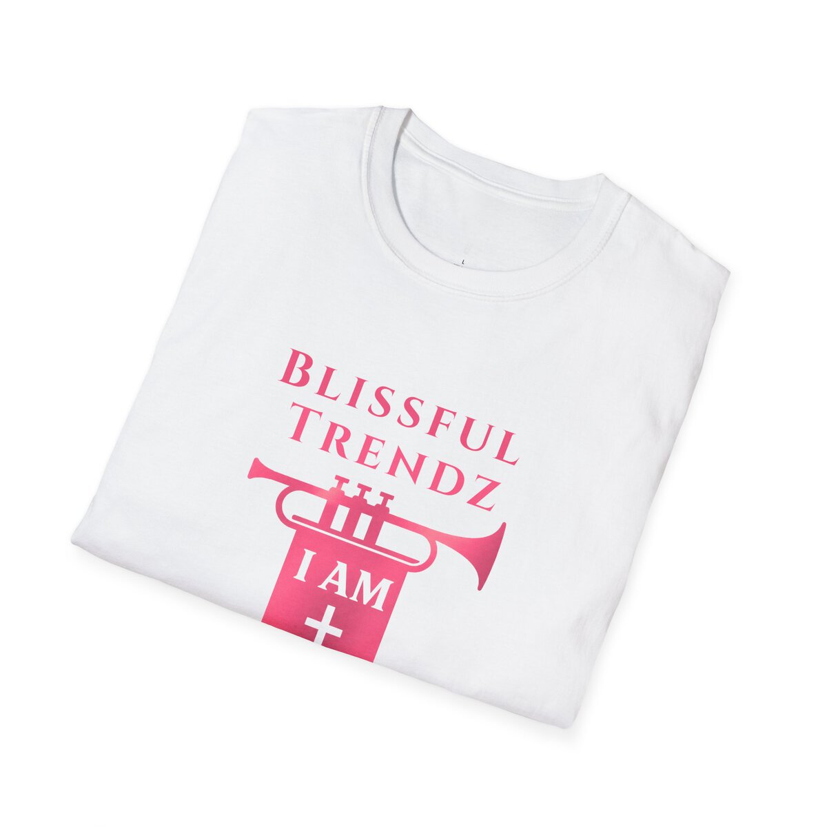 Blissful Trendz - I AM - Banners For The Battle - Raised For The Nations - PNK - Unisex Softstyle T-Shirt - Image 12