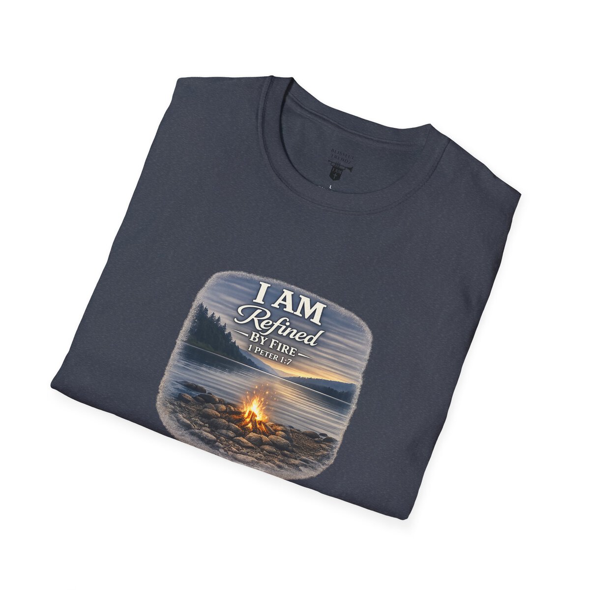 I AM REFINED BY FIRE - 1 PETER 1:7 - CAMPFIRE - Unisex Softstyle T-Shirt - Image 39