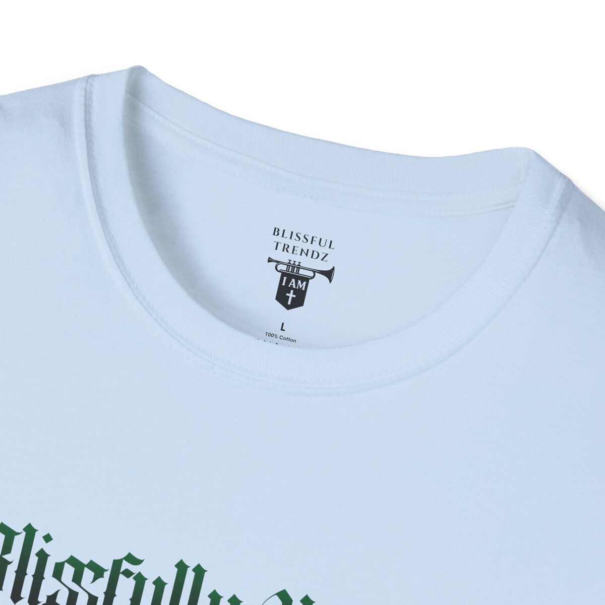 Blissfully Unique - I AM 100% By Design! - Typography - GRN/WHT - Unisex Softstyle T-Shirt - Image 38