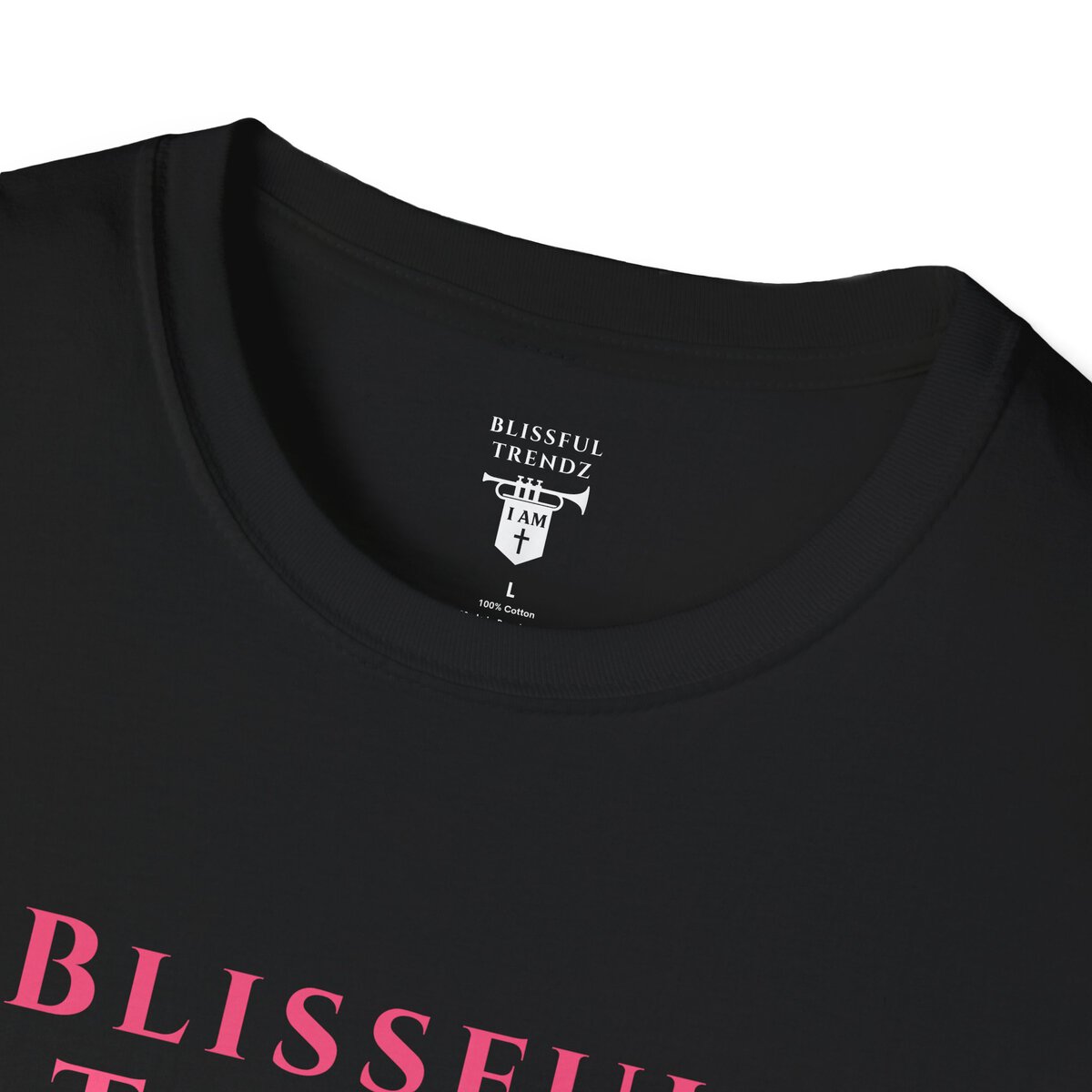 Blissful Trendz - I AM - Banners For The Battle - Raised For The Nations - PNK - Unisex Softstyle T-Shirt - Image 14