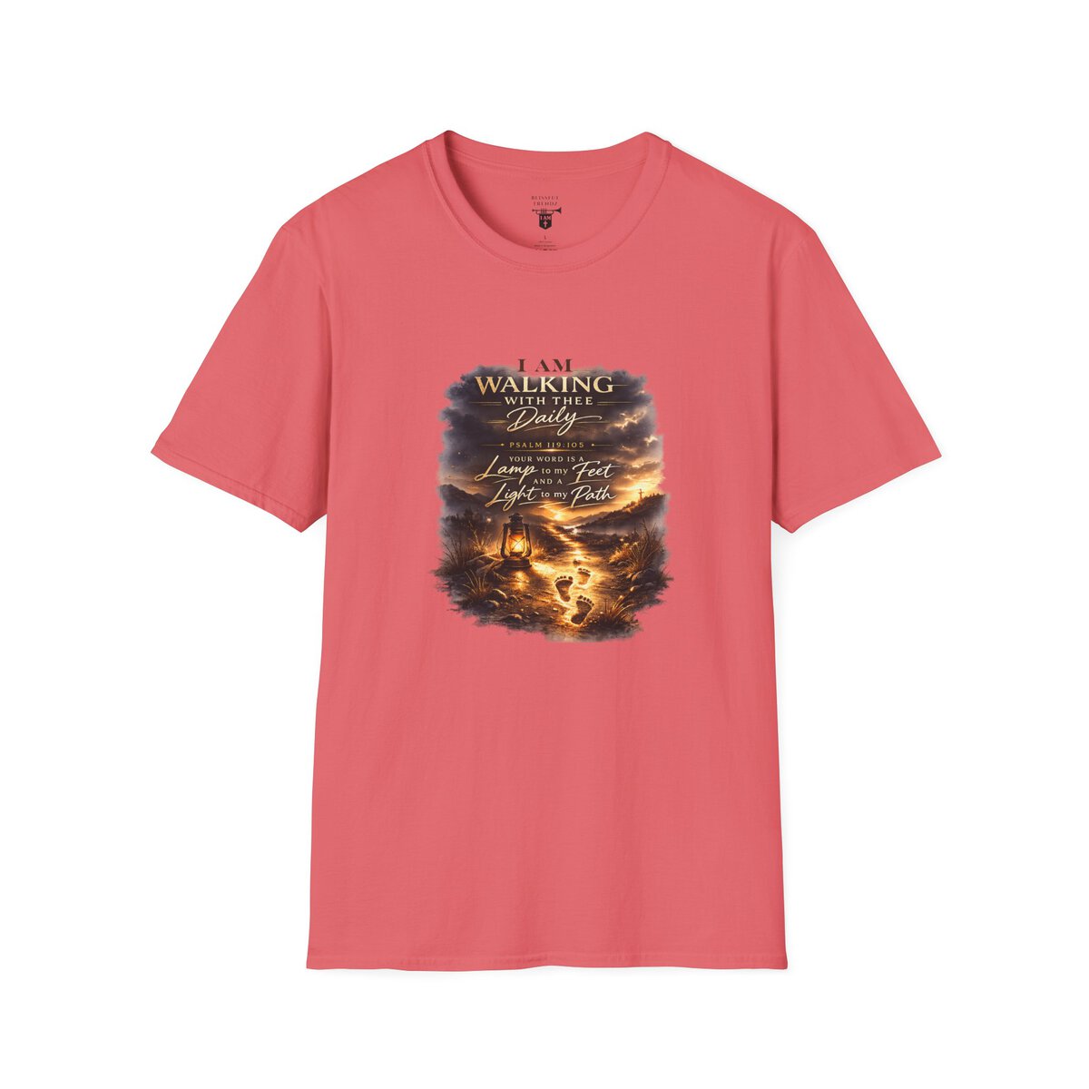 I AM WALKING WITH THEE DAILY - PSALM 119:105 - SCRIPTURE - Unisex Softstyle T-Shirt - Image 10