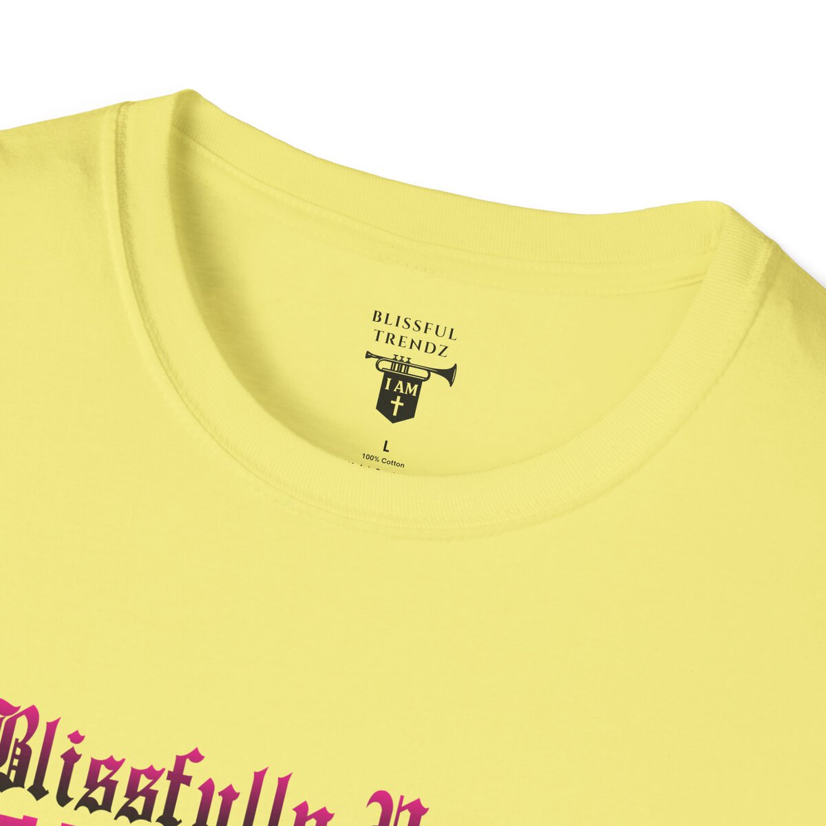 Blissfully Unique - I AM 100% by Design - Typography - DRK PNK - Unisex Softstyle T-Shirt - Image 14