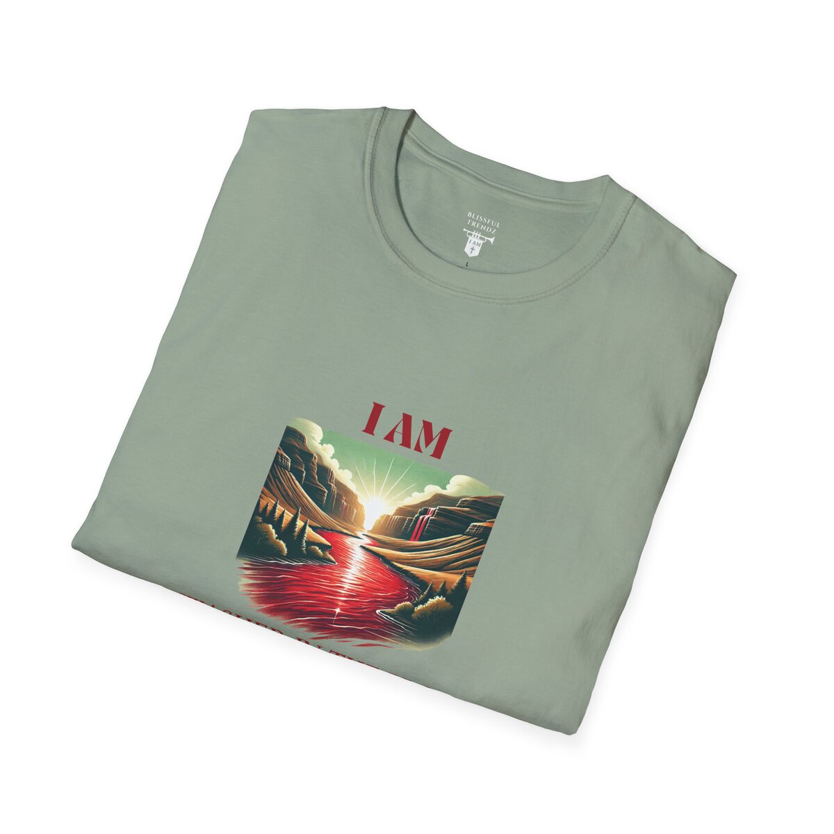 I AM Washed In The Blood - 1 JOHN 1:7 - River-Red - Unisex Softstyle T-Shirt - Image 21