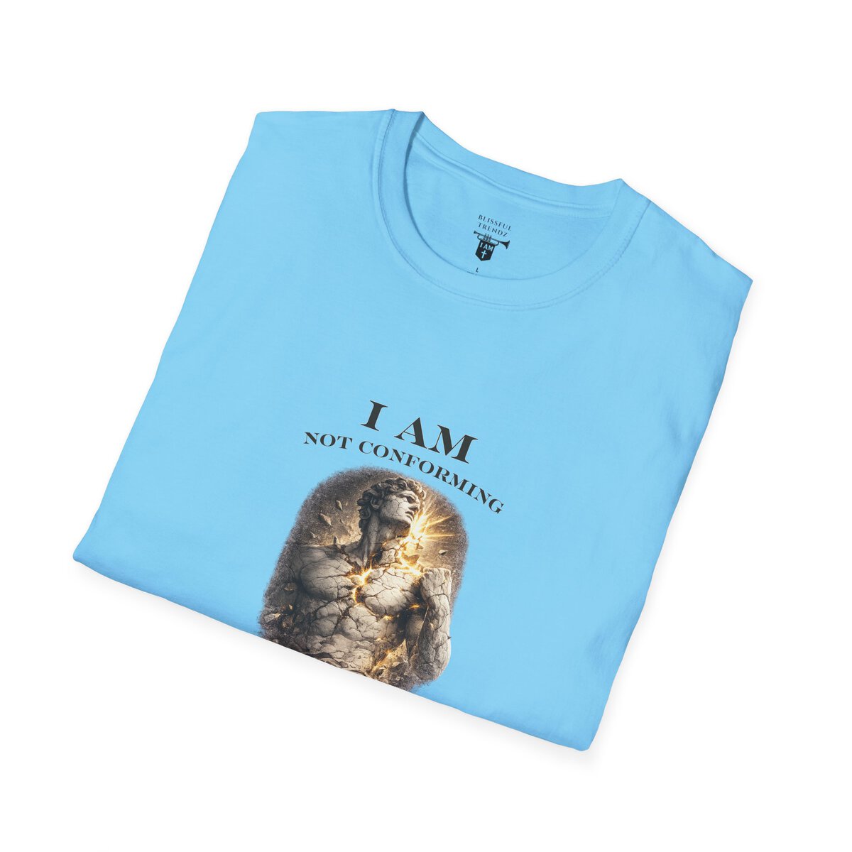 I AM NOT CONFORMING - ROMANS 12:2 - STATUE - Unisex Softstyle T-Shirt - Image 30