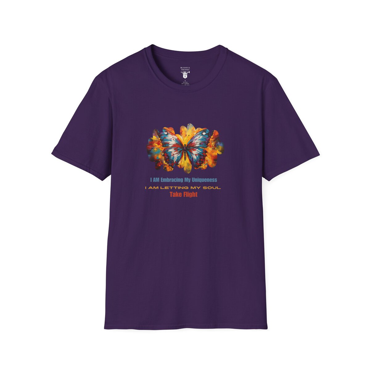 I AM Embracing My Uniqueness - I AM Letting My Soul Take Flight - Butterfly - Unisex Softstyle T-Shirt - Image 37
