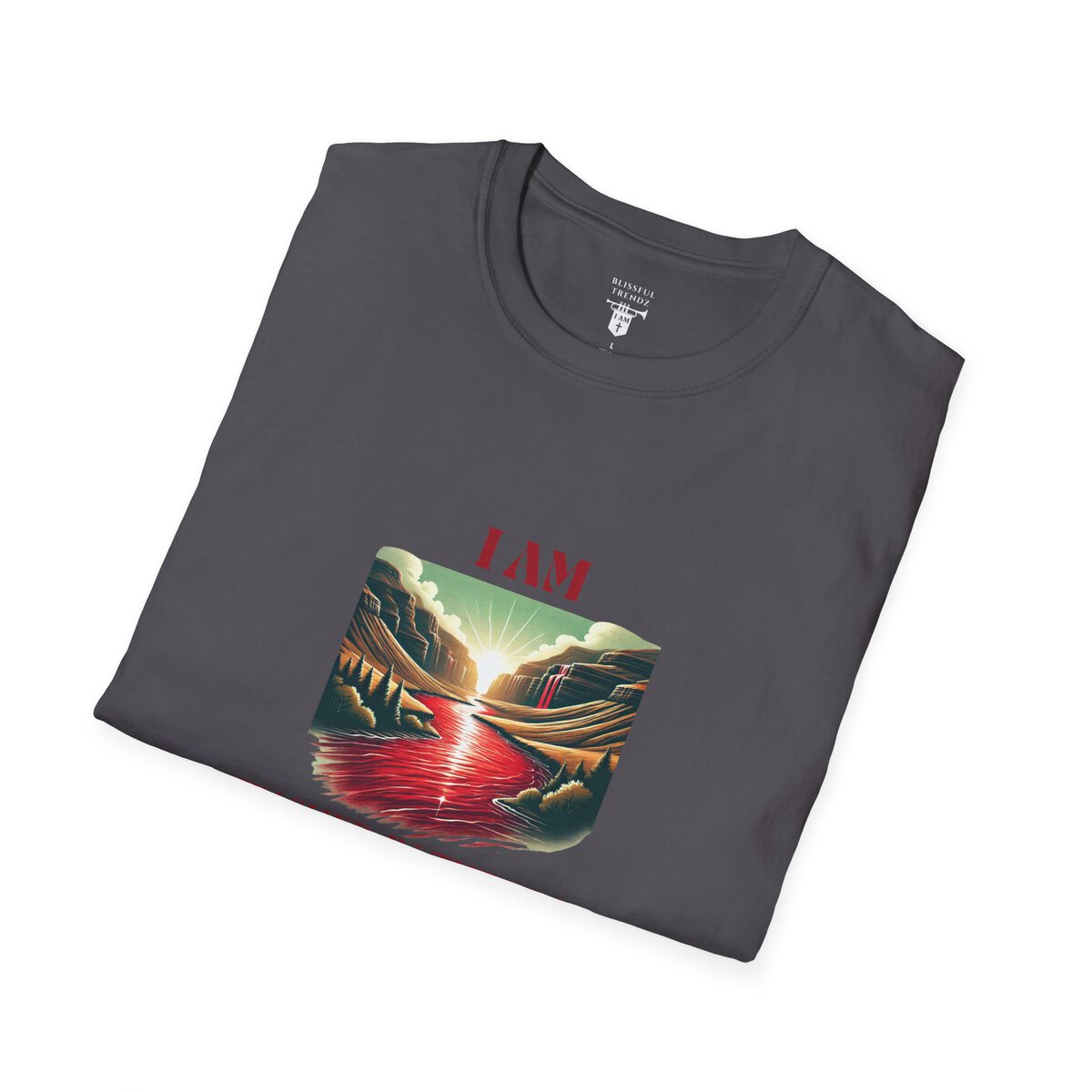 I AM Washed In The Blood - 1 JOHN 1:7 - River-Red - Unisex Softstyle T-Shirt - Image 33